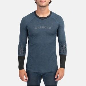 Warroad Mens Size Large Tilo Pro Hockey Long Sleeve Stock Base Layer Top in Blue